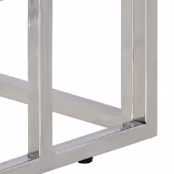 vidaXL Console Table End Table Accent Table Stainless Steel and Tempered Glass - silver and white, glass - Additional view 5