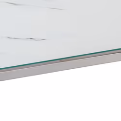 vidaXL Console Table End Table Accent Table Stainless Steel and Tempered Glass - silver and white, glass - Additional view 7