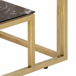 vidaXL Console Table End Table Accent Table Stainless Steel and Tempered Glass - gold and black, glass - Additional view 5