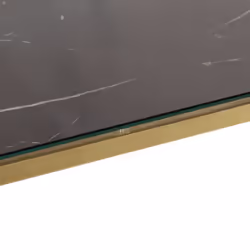 vidaXL Console Table End Table Accent Table Stainless Steel and Tempered Glass - gold and black, glass - Additional view 7