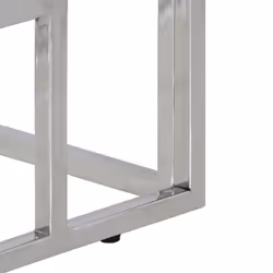 vidaXL Console Table End Table Accent Table Stainless Steel and Tempered Glass - silver, solid acacia wood - Additional view 5