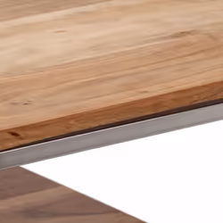 vidaXL Console Table End Table Accent Table Stainless Steel and Tempered Glass - silver, solid acacia wood - Additional view 7
