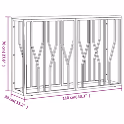 vidaXL Console Table Side Table Silver Stainless Steel and Solid Wood Acacia - Additional view 5