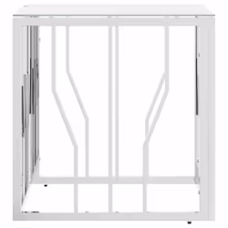 vidaXL Coffee Table Side Table End Table Silver Stainless Steel and Glass