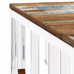 vidaXL Coffee Table Side Table Silver Stainless Steel and Solid Wood Reclaimed - Additional view 4