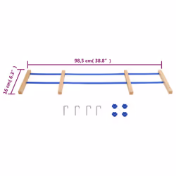 vidaXL Solid Wood Ply Backrest for Sledge Wooden Sleigh Backrest Blue/Red - blue - Additional view 5