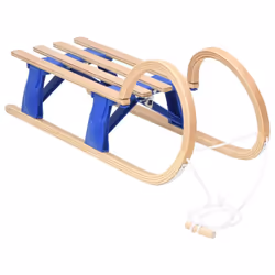 vidaXL Solid Wood Ply Foldable Sledge Toboggan with/without Backrest - without backrest