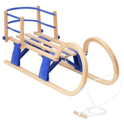 vidaXL Solid Wood Ply Foldable Sledge Toboggan with/without Backrest - with backrest