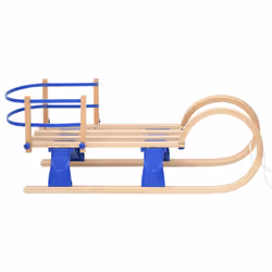 vidaXL Solid Wood Ply Foldable Sledge Toboggan with/without Backrest - with backrest
