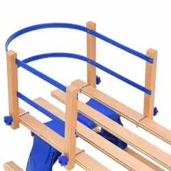 vidaXL Solid Wood Ply Foldable Sledge Toboggan with/without Backrest - with backrest - Additional view 4