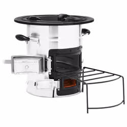 vidaXL Camping Wood Stove Stainless Steel Charcoal Outdoor Fireplace Firepit - silver