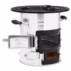 vidaXL Camping Wood Stove Stainless Steel Charcoal Outdoor Fireplace Firepit - silver - Additional view 4