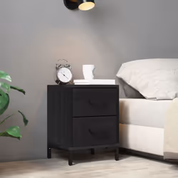 VidaXL 349914 nightstand/bedside table Black - Additional view 2