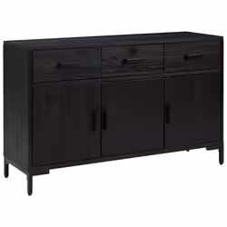 vidaXL Solid Wood Pine Sideboard Recycled Cupboard Home Organiser Side Cabinet - black