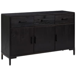 vidaXL Solid Wood Pine Sideboard Recycled Cupboard Home Organiser Side Cabinet - black