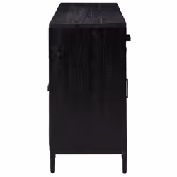 vidaXL Solid Wood Pine Sideboard Recycled Cupboard Home Organiser Side Cabinet - black - Additional view 4