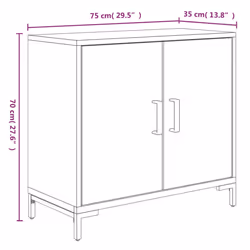 vidaXL Solid Wood Pine Sideboard Brown Recycled Storage Cabinet Highboard - Additional view 3