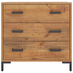 vidaXL Solid Wood Pine Chest of Drawers Recycled Sideboard Drawer Cabinet - brown