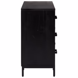 vidaXL Solid Wood Pine Chest of Drawers Recycled Sideboard Drawer Cabinet - black - Additional view 4