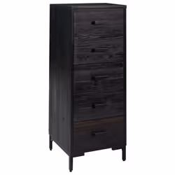 vidaXL Solid Wood Pine Chest of Drawers Black Recycled Wooden Drawer Cabinet