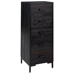 vidaXL Solid Wood Pine Chest of Drawers Black Recycled Wooden Drawer Cabinet