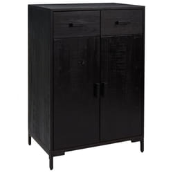 vidaXL Solid Wood Pine Shoe Rack Recycled Shoe Storage Cupboard Shoe Shelf - black