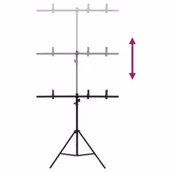 vidaXL T-Shape Background Stand Black Photo Backdrop Booth Stand Multi Sizes - 91 x 60 x 200 cm - Additional view 4