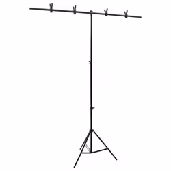 vidaXL T-Shape Background Stand Black Photo Backdrop Booth Stand Multi Sizes - 151 x 60 x 200 cm