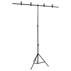 vidaXL T-Shape Background Stand Black Photo Backdrop Booth Stand Multi Sizes - 151 x 60 x 200 cm