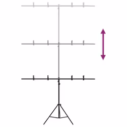 vidaXL T-Shape Background Stand Black Photo Backdrop Booth Stand Multi Sizes - 151 x 60 x 200 cm - Additional view 4