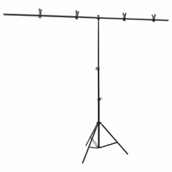 vidaXL T-Shape Background Stand Black Photo Backdrop Booth Stand Multi Sizes - 201 x 60 x 200 cm