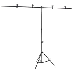 vidaXL T-Shape Background Stand Black Photo Backdrop Booth Stand Multi Sizes - 201 x 60 x 200 cm