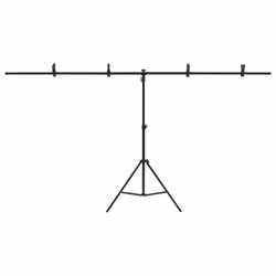 vidaXL T-Shape Background Stand Black Photo Backdrop Booth Stand Multi Sizes - 201 x 60 x 200 cm
