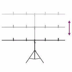 vidaXL T-Shape Background Stand Black Photo Backdrop Booth Stand Multi Sizes - 201 x 60 x 200 cm - Additional view 4