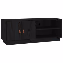 vidaXL Solid Wood Pine TV Cabinet TV Console Media Unit Cabinet Multi Colours - Black