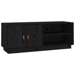 vidaXL Solid Wood Pine TV Cabinet TV Console Media Unit Cabinet Multi Colours - Black