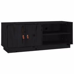 vidaXL Solid Wood Pine TV Cabinet TV Console Media Unit Cabinet Multi Colours - Black