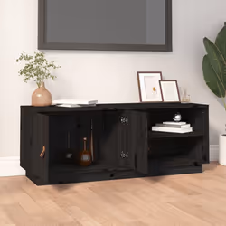 vidaXL Solid Wood Pine TV Cabinet TV Console Media Unit Cabinet Multi Colours - Black - Additional view 4