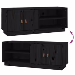 vidaXL Solid Wood Pine TV Cabinet TV Console Media Unit Cabinet Multi Colours - Black - Additional view 9
