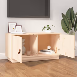 vidaXL Solid Wood Pine TV Cabinet TV Console Media Unit Cabinet Multi Colours - Brown - Additional view 4