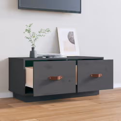 vidaXL Solid Wood Pine TV Cabinet HiFi Media Unit TV Console Multi Colours - Grey - Additional view 4