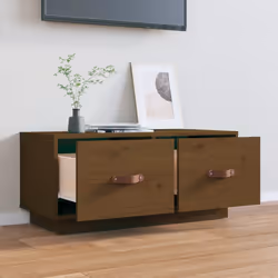 vidaXL Solid Wood Pine TV Cabinet HiFi Media Unit TV Console Multi Colours - Honey brown