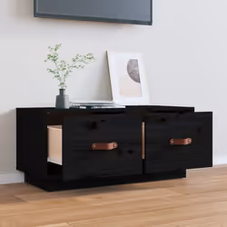 vidaXL Solid Wood Pine TV Cabinet HiFi Media Unit TV Console Multi Colours - Black - Additional view 4