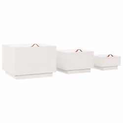 vidaXL 3x Solid Wood Pine Storage Boxes with Lids Tool Chest Multi Colours - White - Additional view 4
