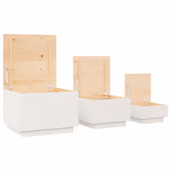 vidaXL 3x Solid Wood Pine Storage Boxes with Lids Tool Chest Multi Colours - White - Additional view 5