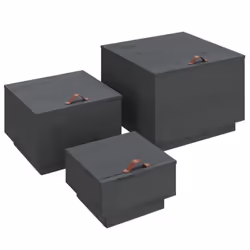 vidaXL 3x Solid Wood Pine Storage Boxes with Lids Tool Chest Multi Colours - Grey