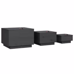 vidaXL 3x Solid Wood Pine Storage Boxes with Lids Tool Chest Multi Colours - Grey - Additional view 4