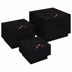 vidaXL 3x Solid Wood Pine Storage Boxes with Lids Tool Chest Multi Colours - Black