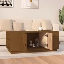vidaXL Solid Wood Pine Coffee Table Side Centre Accent End Table Multi Colours - Honey brown - Additional view 4