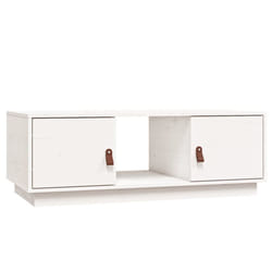 vidaXL Solid Wood Pine Coffee Table Side Centre Accent End Table Multi Colours - White
